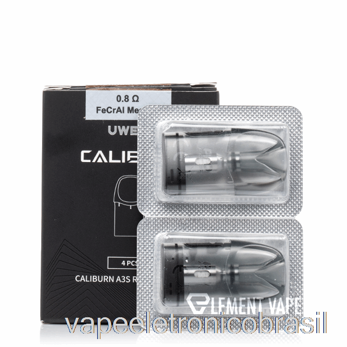 Vape Recarregável Uwell Caliburn A3s Substituição Pods 0.8ohm Pods